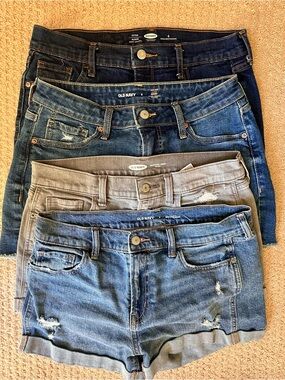 Old Navy Mixed Denim & Grey Jean Shorts Set - Size 6